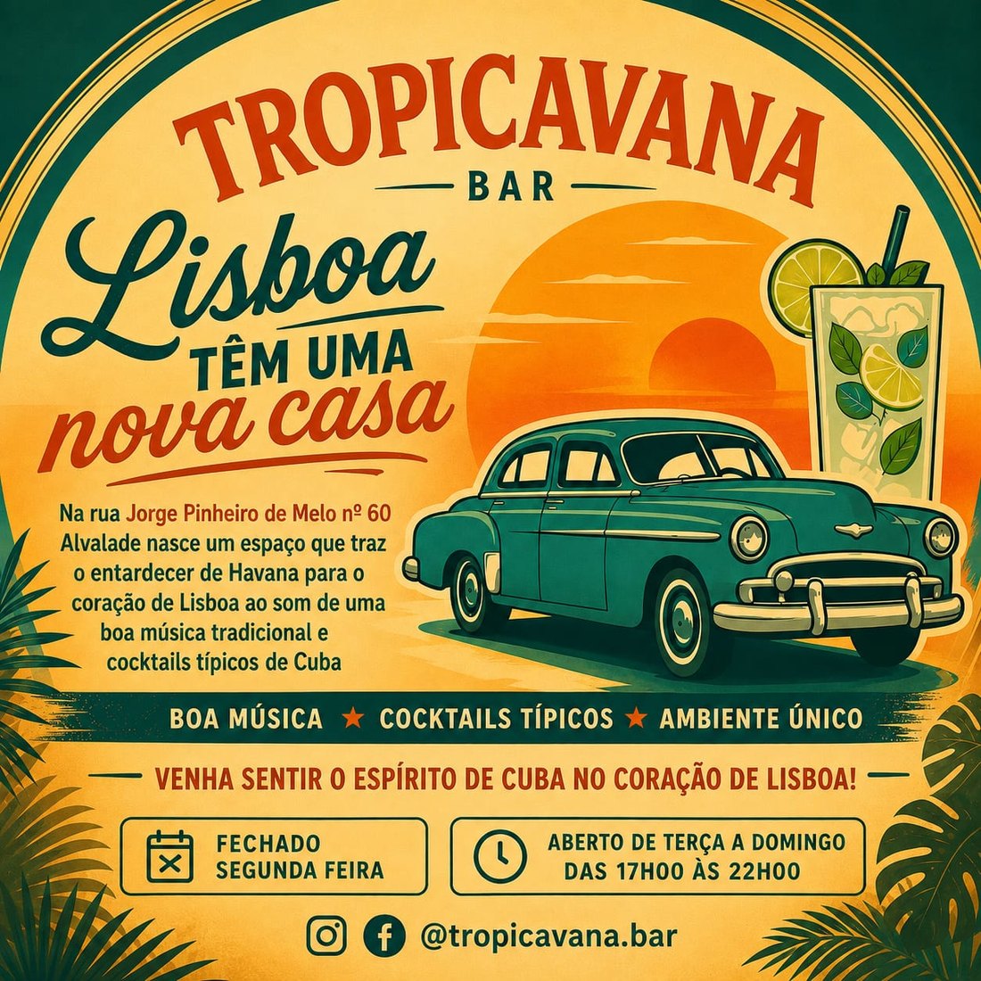 Cartaz do Tropicavana Bar em Alvalade, Lisboa